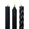 Assorted Black Candle Tapers 3-Pack