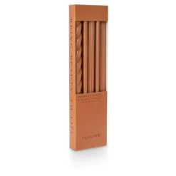 Assorted Burnt Orange Candle Tapers 3-Pack