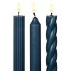 Assorted Deep Blue Candle Tapers 3-Pack