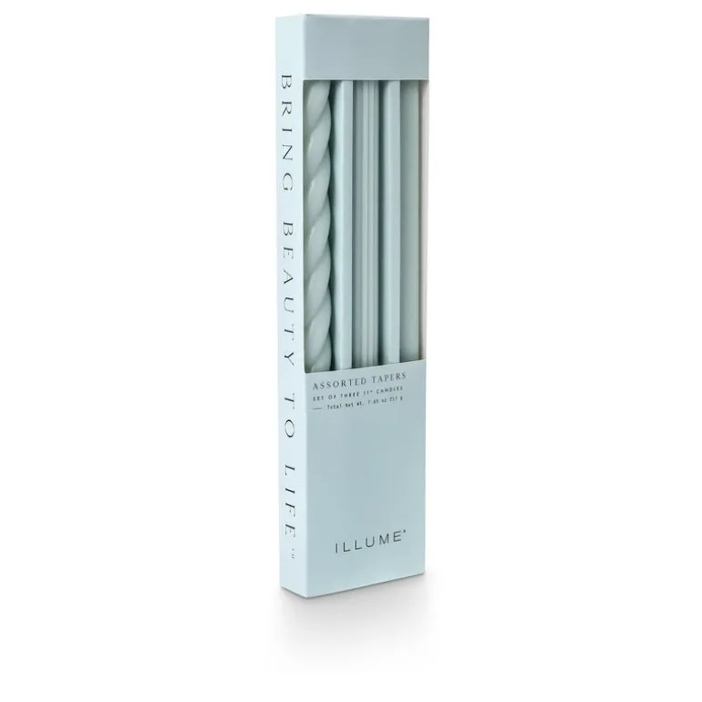 Assorted Light Blue Candle Tapers 3-Pack