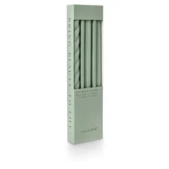 Assorted Sage Green Candle Tapers 3-Pack