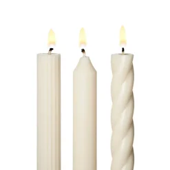 Assorted White Taper Candles 3-Pack