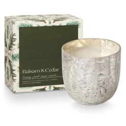 Balsam & Cedar Large Boxed Crackle Glass Candle