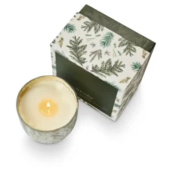 Balsam & Cedar Large Boxed Crackle Glass Candle