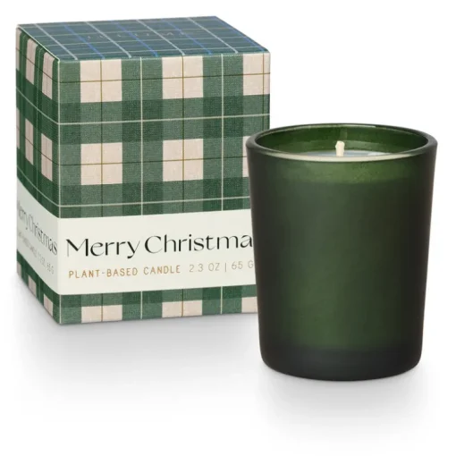 Balsam & Cedar Merry Christmas Boxed Votive Candle