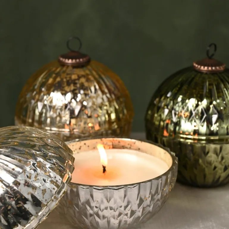 Balsam & Cedar Silver Mercury Ornament Candle