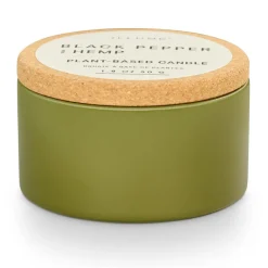 Black Pepper and Hemp Cork Tin Candle
