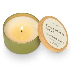 Black Pepper and Hemp Cork Tin Candle