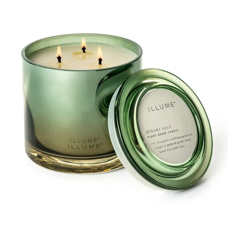Hinoki Sage Statement Glass Candle