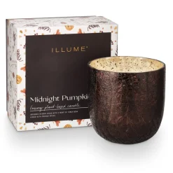 Midnight Pumpkin Large Boxed Crackle Glass Candle