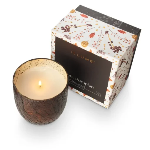 Midnight Pumpkin Large Boxed Crackle Glass Candle