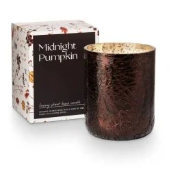 Midnight Pumpkin Small Boxed Crackle Glass Candle