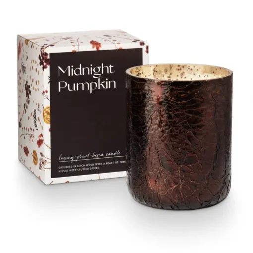 Midnight Pumpkin Small Boxed Crackle Glass Candle