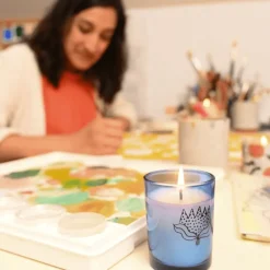 Rainy Walk Artist Glass Candle
