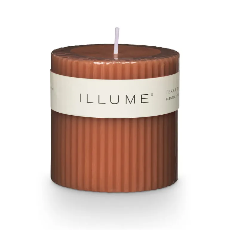 Terra Tabac Small Fragranced Pillar Candle