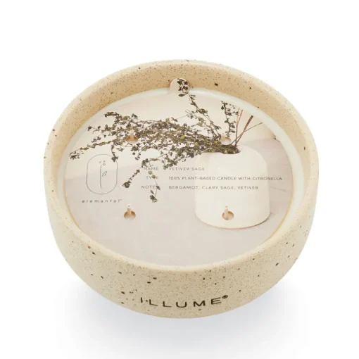 Vetiver Sage Small Outdoor Ceramic Patio Candle