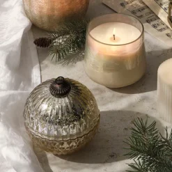 Winter White Baltic Glass Candle