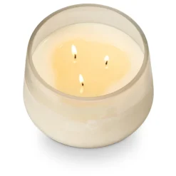 Winter White Large Baltic Glass Candle