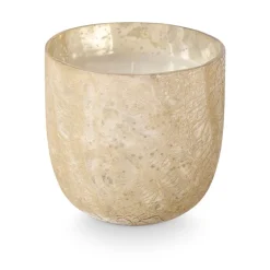 Winter White Large Boxed Crackle Glass Candle