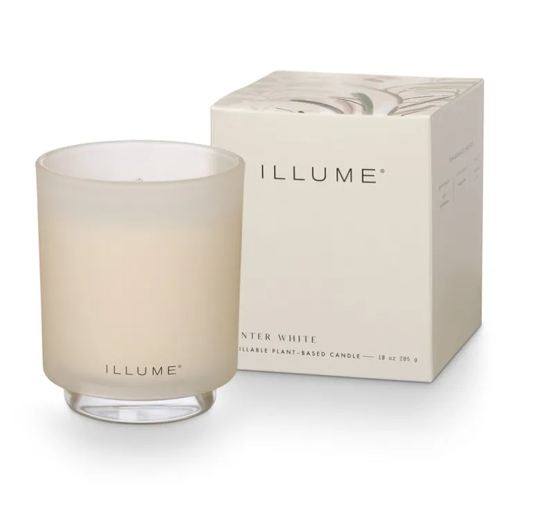 Winter White Refillable Boxed Glass Candle