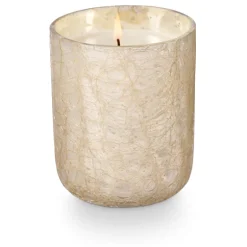 Winter White Small Boxed Crackle Glass Candle