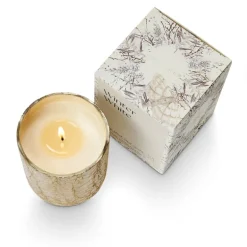 Winter White Small Boxed Crackle Glass Candle