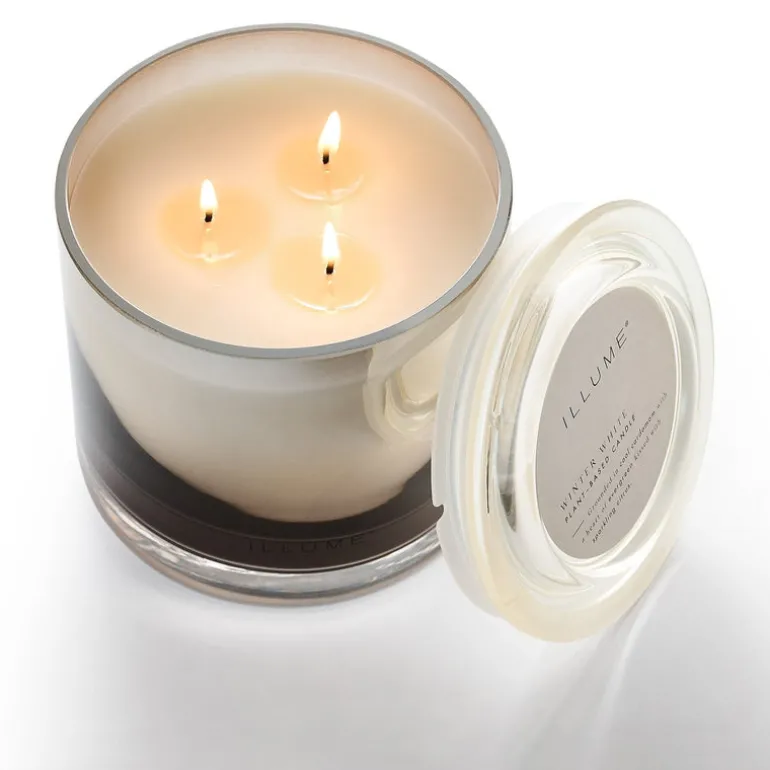 Winter White Statement Glass Candle