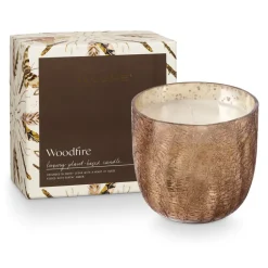 Woodfire Large Boxed Crackle Glass Candle