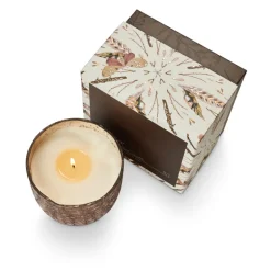 Woodfire Large Boxed Crackle Glass Candle